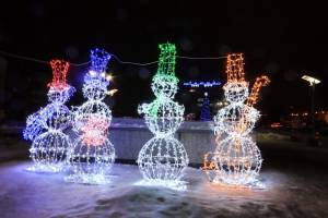 В брянском сквере «Литий» поселились музыкальные снеговики
