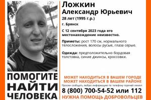 В Брянске пропал 28-летний Александр Ложкин