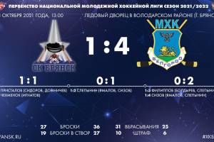 Брянские хоккеисты проиграли дома «Белгороду» 1:4