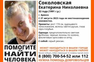 В Брянске пропала 32-летняя Екатерина Соколовская