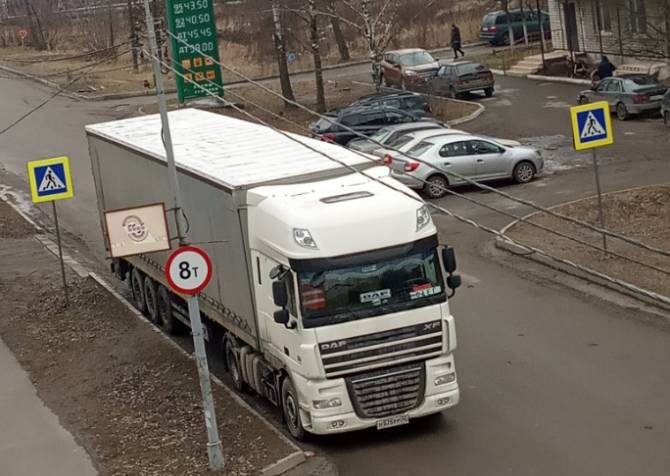 Жителей посёлка Белые Берега возмутил автохам на грузовике