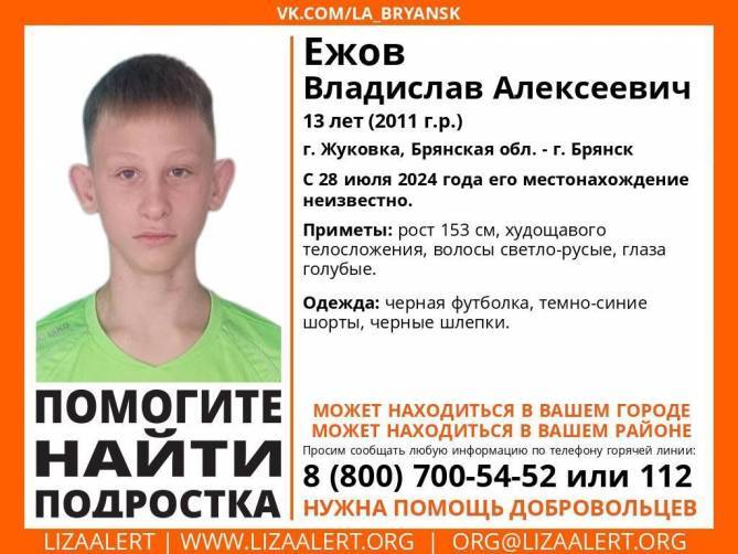 Пропавшего в Жуковке 13-летнего Владислава Ежова нашли живым