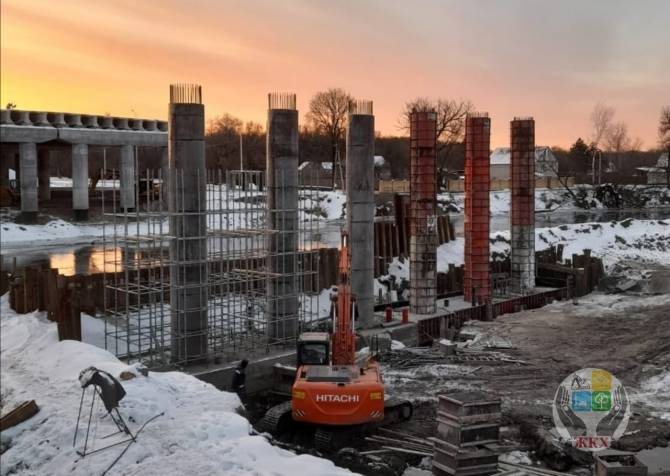 В Брянске завершили бетонирование фундамента опоры №7 на Славянском мосту