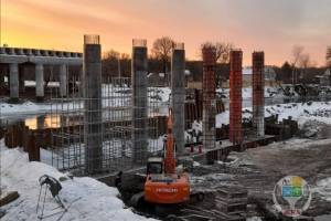 В Брянске завершили бетонирование фундамента опоры №7 на Славянском мосту