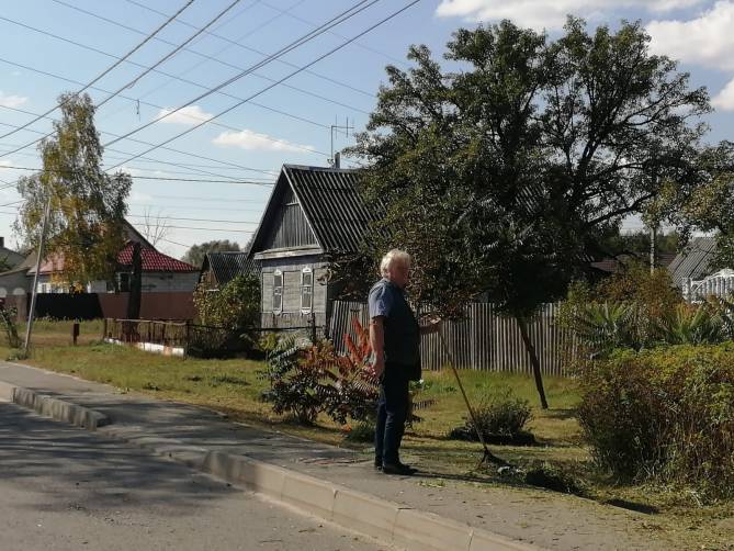В Брянске коммунальщики благоустроили территорию вокруг дома ветерана войны
