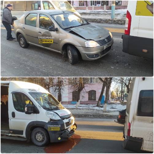 В Брянске на Стальзаводе столкнулись две маршрутки и легковушка