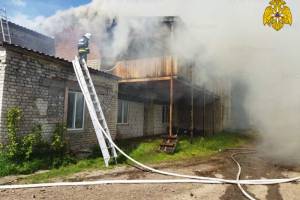 В Сеще Дубровского района два часа тушили пожар на пилораме