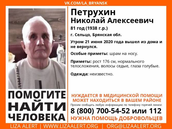 В Сельцо без вести пропал 81-летний Николай Петрухин