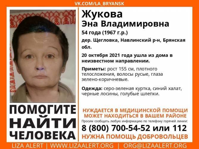 В Брянской области нашли живой пропавшую 54-летнюю Эну Жукову