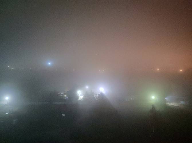 Под Новый год Брянск накрыло туманом