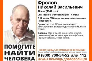 Брянцев просят помочь найти орловского пенсионера