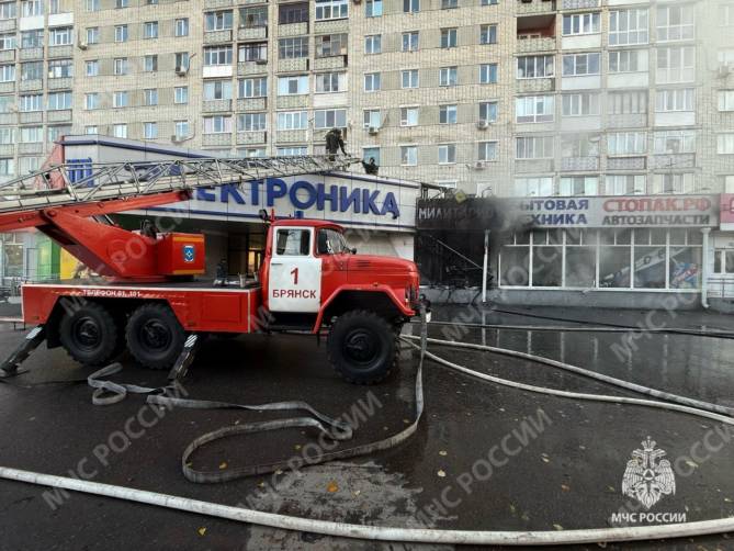 В Брянске потушили пожар в магазинах бывшей «Электроники»