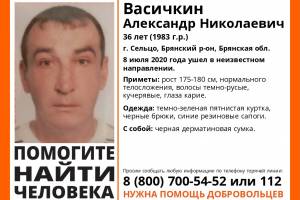 В Сельцо ищут 36-летнего Александра Васичкина