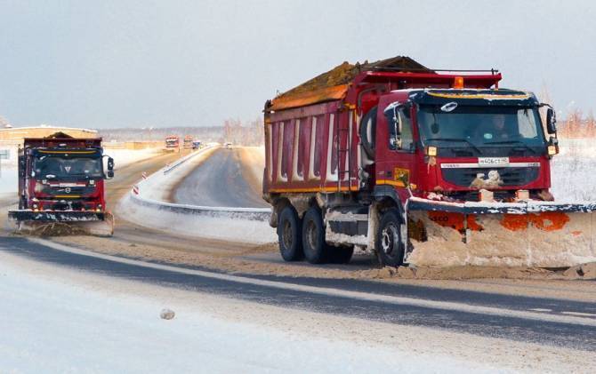 В Брянской области на федеральные трассы высыпали 1148 тонн песка