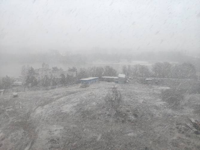 На Брянск обрушилась снежная метель