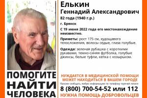 В Брянске нашли пропавшего 82-летнего Геннадия Елькина