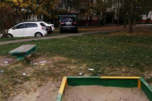 В Брянске автохам припарковал внедорожник на детской площадке