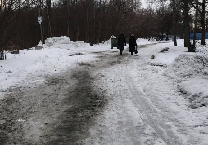 В Брянске вышли на борьбу со льдом на Кургане Бессмертия