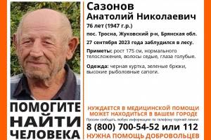 В Брянской области заблудился в лесу и пропал 76-летний Анатолий Сазонов