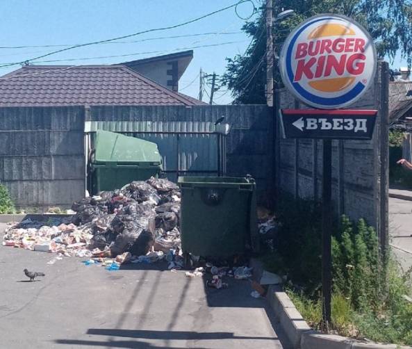В Брянске сняли на фото мусорный апокалипсис возле кафе «Burger King»