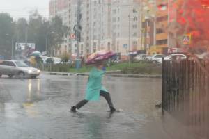 В Брянске из-за дождя ушел под воду пешеходный переход у БГУ