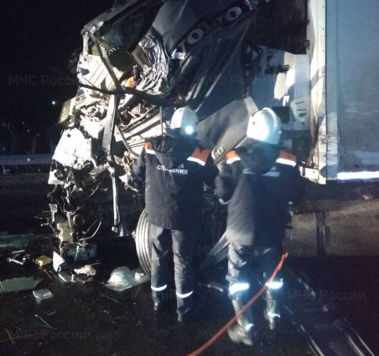 Под Брянском спасатели деблокировали попавшего в ДТП дальнобойщика