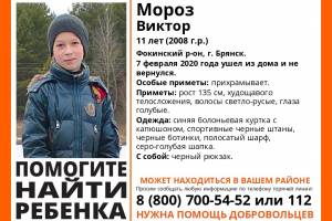 В Брянске ищут пропавшего 11-летнего школьника Виктора Мороза