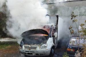 В Брянске на улице Камозина сгорела грузовая «ГАЗель»