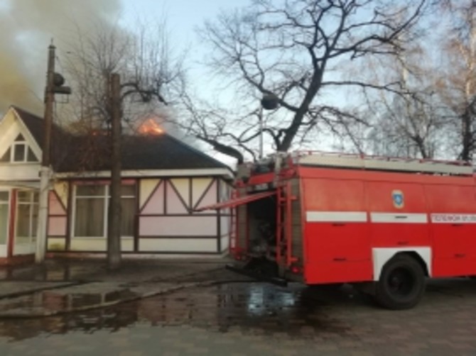 В Майском парке Брянска потушили пожар
