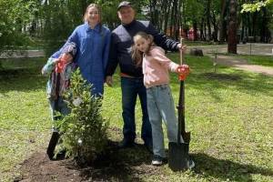 В Брянске в парке Толстого высадили саженцы деревьев