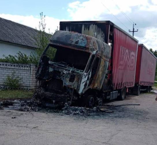 В городе Новозыбков сгорела фура