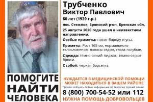 Брянские волонтеры подключились к поиску пропавшего 80-летнего Виктора Трубченко