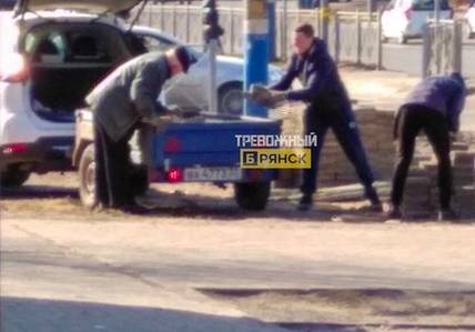 В Брянске на «Дружбе» сфотографировали похитителей тротуарной плитки