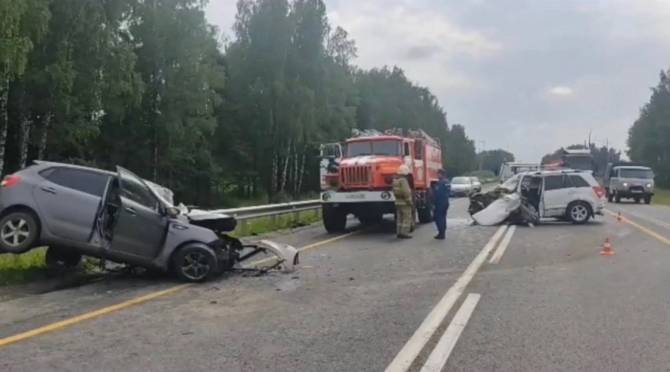 В лобовом ДТП на брянской трассе погиб 71-летний водитель
