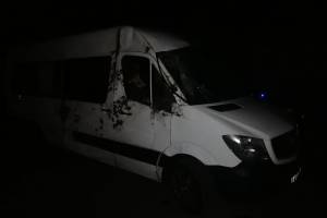 В Брянской области перевернулся украинский микроавтобус