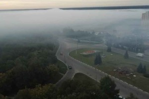 В Брянске сняли на видео задыхающийся от дыма Фокинский район