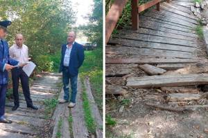 Почепских чиновников заставили отремонтировать убитый деревянный мост через реку Бобровник