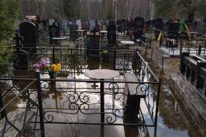 В Брянске на Володарке затопило кладбище по улице Абашева