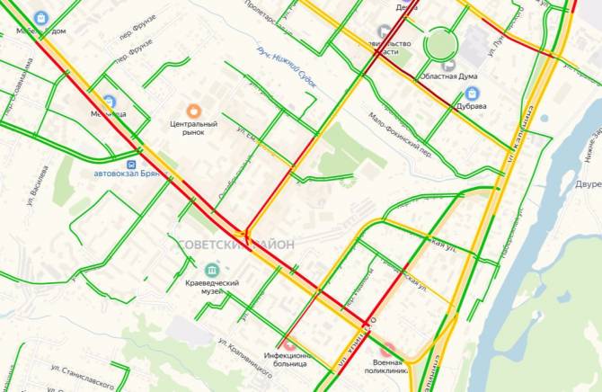 Карта брянск пробки онлайн
