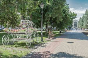 В брянском сквере Карла Маркса появилась цветочная карета