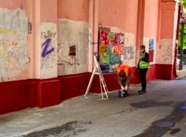В Брянске закрасили яркое граффити на улице Куйбышева