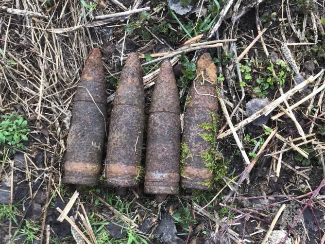 В брянском поле нашли 4 артиллерийских снаряда