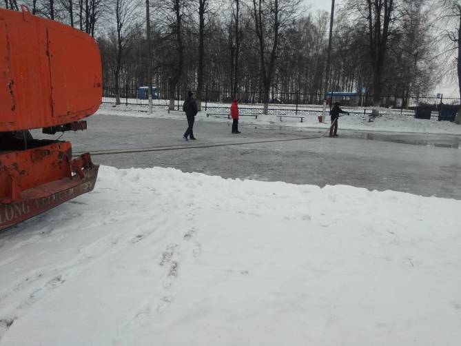В Новозыбкове начали заливку ледового катка