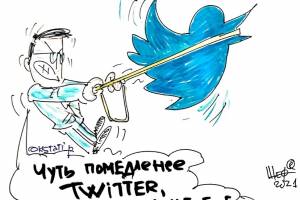 Брянский карикатурист высмеял ограничение скорости Twitter