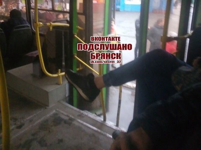 В Брянске школьники заплевали автобус семечками