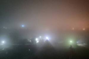 Рано утром Брянск утонул в густом тумане
