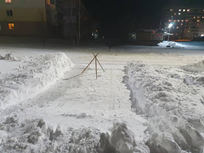 Брянцы перегородили расчищенные от снега парковочные места