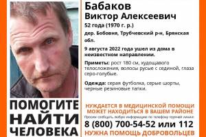 В Брянской области пропал 52-летний Виктор Бабаков