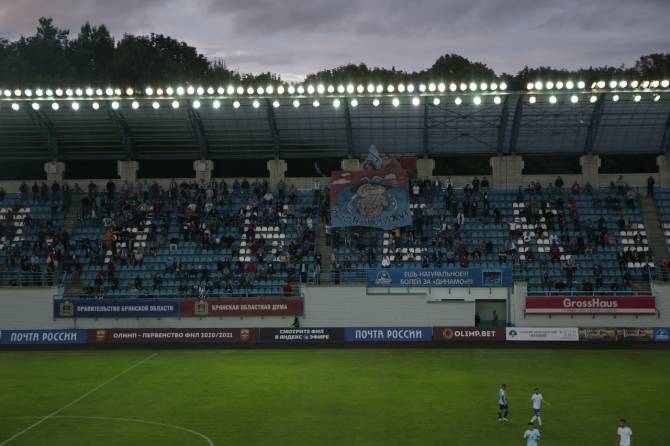 Домашний матч брянского «Динамо» увидят 25% зрителей